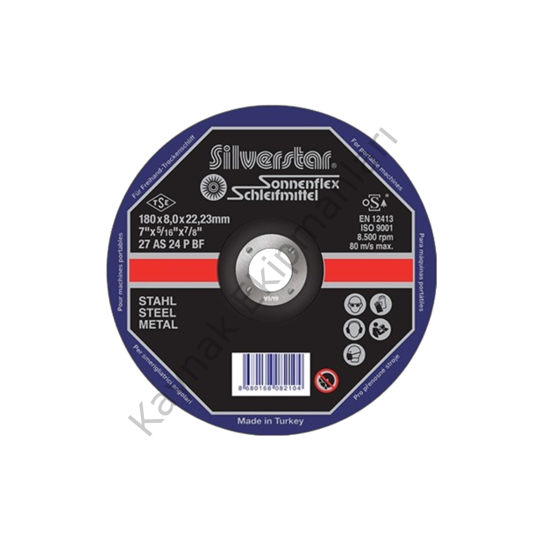 SilverStar Metal Taşlama 180X8 - 10 Adet