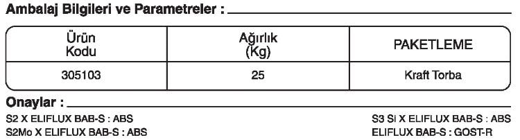 GeKa ELIFLUX BAB-S Tozaltı Kaynak Tozları Kaynakekipmanlari.com liste fiyatı: {urun_fiyat}