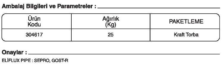 GeKa ELIFLUX PIPE Tozaltı Kaynak Tozları Kaynakekipmanlari.com liste fiyatı: {urun_fiyat}