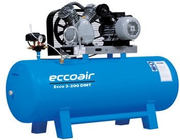 Ecco 3-200 DMT Çift Kademe Pistonlu Kompresör 200 LT