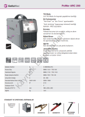 GeKaMac Power ARC 250 MMA Inverter Kaynak Makinesi