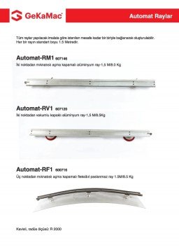 GeKaMac Automat RM1 Aluminyum Üç Noktadan Mıknatıslı Ray