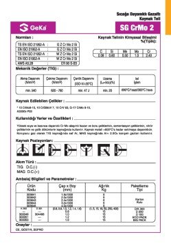 GeKa SG CrMo 2 Gazaltı Kaynak Teli ER90SB3