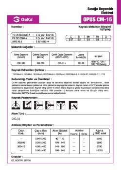 GeKa OPUS CM-15 Sıcağa Dayanıklı Kaynak Elektrotu E8015-B2 H4
