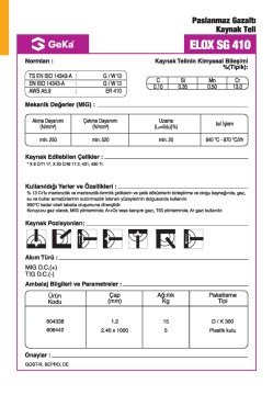 GeKa ELOX SG 410 Mig Teli