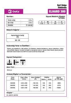 GeKa ELHARD 300 Sert Dolgu Kaynak Elektrotu E1-UM-300