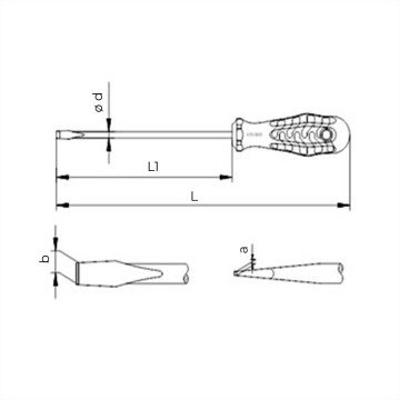 Düz Uçlu Tornavida 6x100 MM Kraft Seri
