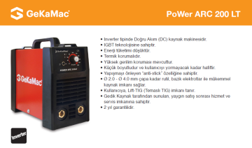 Gedik Arc 200 LT İnverter Kaynak Makinası