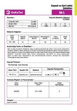 GekaTec S4 L Tig Teli ERCUSN6