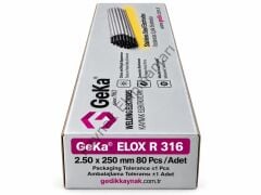 GeKa ELOX R 316 L Paslanmaz Çelik Kaynak Elektrod E 316L-16 2,50x250 - 1 Paket ( 80 Adet )