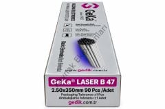 GeKa Laser B 47 Bazik Kaynak Elektrod E7018 H4 2,50x350 MM - 1 Paket ( 90 Adet )