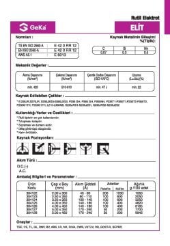 GeKa Elit Rutil Kaynak Elektrod E6013 3,20x350 MM