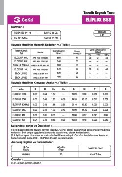 GeKa ELİFLUX BSS F Tozaltı Kaynak Tozu