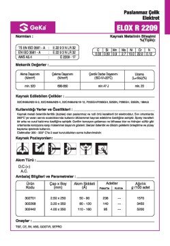 GeKa ELOX R 2209 Paslanmaz Çelik Kaynak Elektrotu E 2209-17