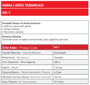 Havalı Gres Tabancası GG - 1