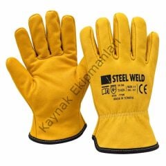Steelweld 1001DS Driver Eldiven Sarı Deri Kısa - 1 Çift