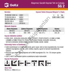 GeKa SG 2 Tig Teli 3.2x1000 MM - 1 Paket ( 5 Kg )