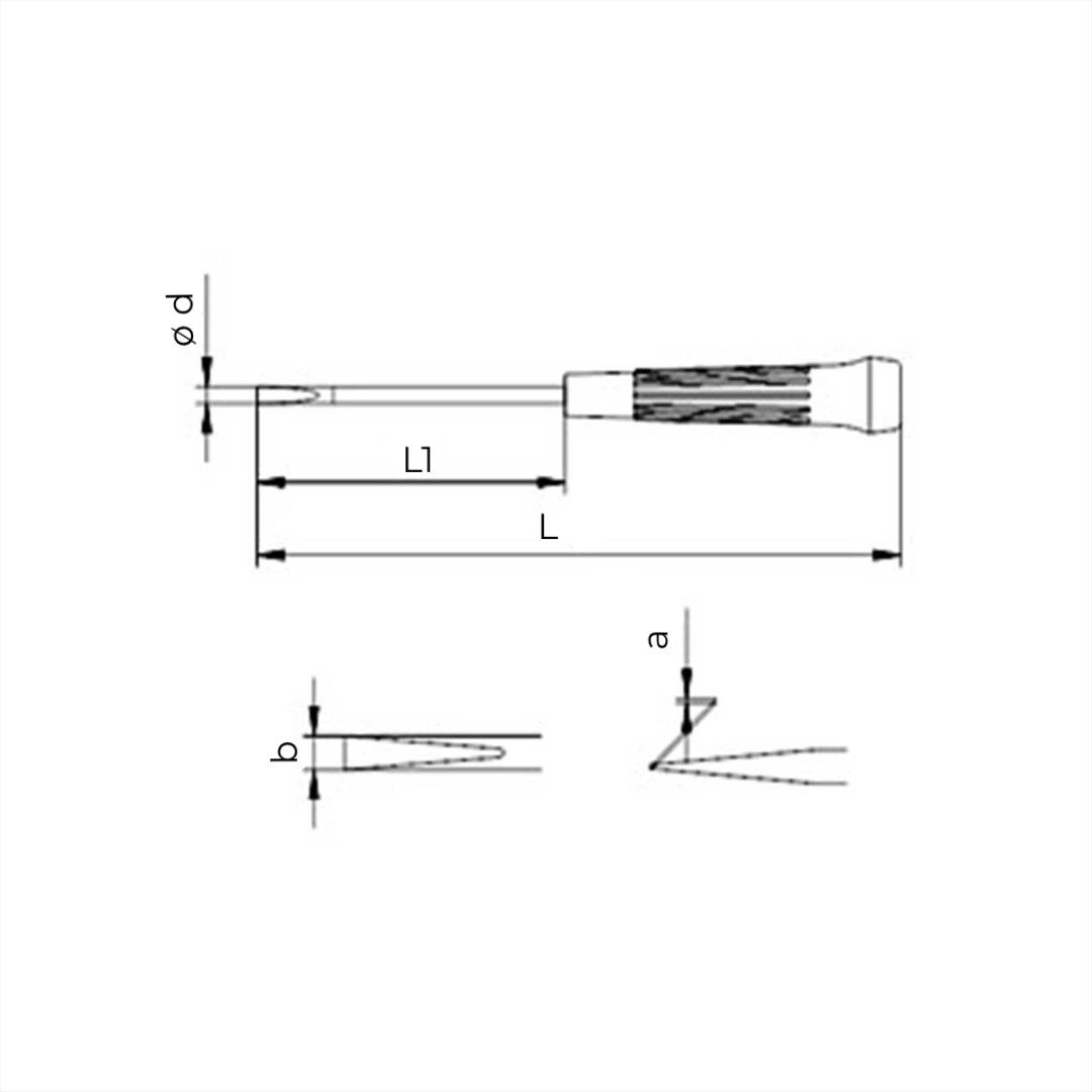 Elektronikçi Tip Düz Uçlu Tornavida Klemens 3.5x100 MM