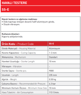 Havalı Testere SS - E