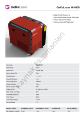 Geka Lazer H1000 Kaynak Makinası